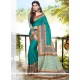 Congenial Art Silk Sea Green Print Work Printed Saree