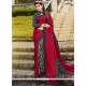 Royal Red Print Work Art Silk Printed Saree