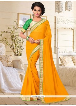 Lovable Faux Georgette Mustard Classic Saree