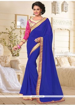 Fashionable Patch Border Work Classic Saree