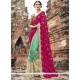 Captivating Fancy Fabric Magenta And Sea Green Classic Designer Saree