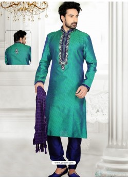 Observable Turquoise colored Sherwani