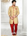 Pretty Beige Jute Sherwani