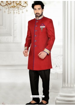 Excellent Redish Indo Western Sherwani