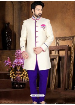 Opulent Beige Colored Sherwani