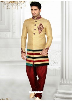 Foxy Beige Colored Indo Western Sherwani