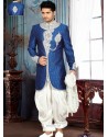 Lovable Bluish Art Silk Sherwani