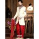 Charming Creamish Brocade Sherwani