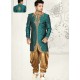 Modest Tealish Green Sherwani