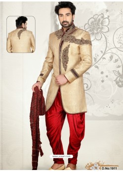 Incredible Creamish Indo Western Sherwani