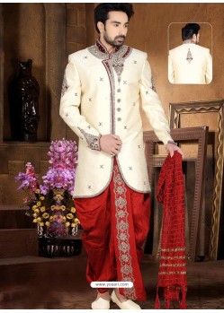 Fetching Creamish Indo Western Sherwani