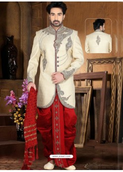 Awesome Creamish Indo Western Sherwani