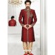 Striking Maroonish Brocade Sherwani