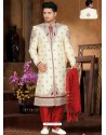 Pompous Creamish Readymade Sherwani