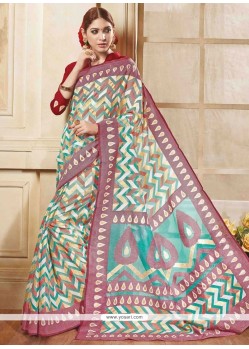 Flawless Art Silk Multi Colour Printed Saree
