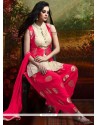 Noble Banarasi Silk Hot Pink Weaving Work Readymade Suit