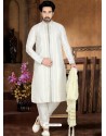 Ethnic Off White Art Dupion Silk Kurta Pajama