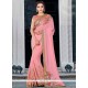 Embroidered Faux Chiffon Classic Designer Saree In Pink