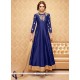 Breathtaking Lace Work Blue Anarkali Salwar Suit