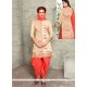Magnificent Peach Embroidered Work Punjabi Suit