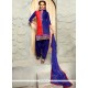 Irresistible Blue Embroidered Work Cotton Punjabi Suit