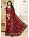 Snazzy Embroidered Work Faux Georgette Classic Designer Saree
