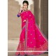 Prime Zari Work Hot Pink Jacquard Silk Designer Traditional Saree