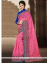Vivacious Chanderi Pink Classic Designer Saree