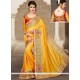 Spectacular Zari Work Yellow Art Silk Designer Traditional Saree