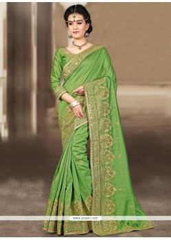 Prepossessing Bhagalpuri Silk Green Designer Traditional Saree