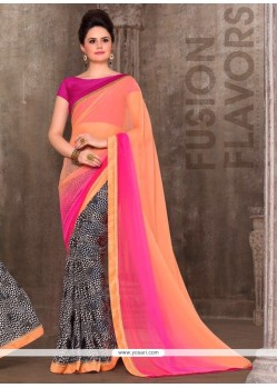 Stylish Faux Georgette Multi Colour Printed Saree