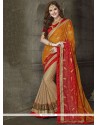 Awesome Net Patch Border Work Classic Designer Saree