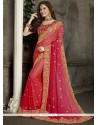 Immaculate Faux Chiffon Patch Border Work Classic Designer Saree
