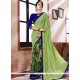 Absorbing Faux Georgette Lace Work Printed Saree