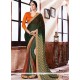 Thrilling Multi Colour Lace Work Faux Georgette Printed Saree
