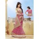 Hot Pink Resham Work Net Classic Designer Saree