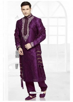 Glossy Purple Designer Kurta Pajama
