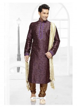 Genius Brown Jaquard Kurta Pajama