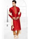 Astonishing Red Dhupion Kurta Pajama