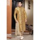 Scintillating Art Silk Golden Kurta Pajama