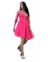Scintillating Hot Pink Embroidered Work Party Wear Kurti
