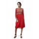 Embroidered Faux Georgette Party Wear Kurti In Red