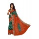 Lovely Jacquard Silk Green And Orange Designer Traditional Saree