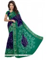 Suave Jacquard Silk Blue And Green Designer Traditional Saree
