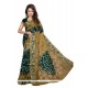 Chic Beige And Green Designer Traditional Saree