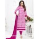 Adorable Embroidered Work Cotton Pink Churidar Suit
