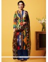 Brilliant Digital Print Work Faux Chiffon Multi Colour Designer Palazzo Suit
