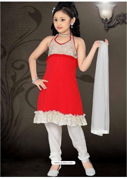 Girls Incredible White color Art Silk Readymade Salwar Kameez