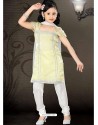 Girls Incredible White Art Silk in Embroidered Readymade Salwar Kameez