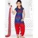 Red Art Silk Incredible Readymade Salwar Kameez for girls